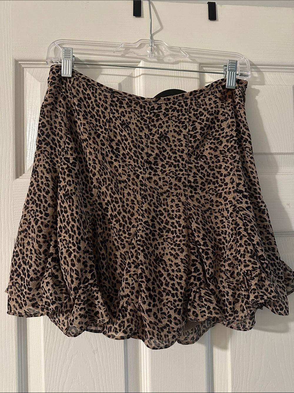 Fab’rik Leopard Print Ruffle Mini Skirt - Brown